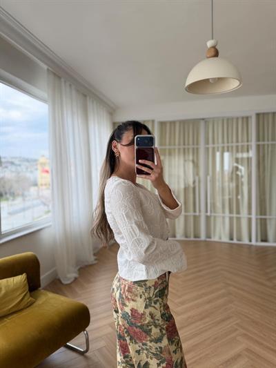 Vintage Desenli Pantolon