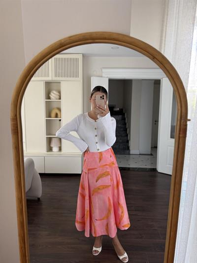Volanlı Pembe Etek