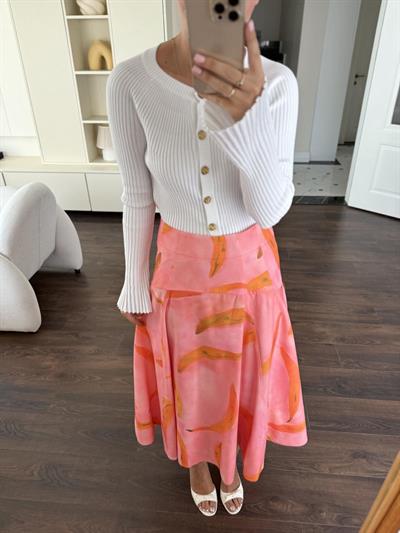 Volanlı Pembe Etek