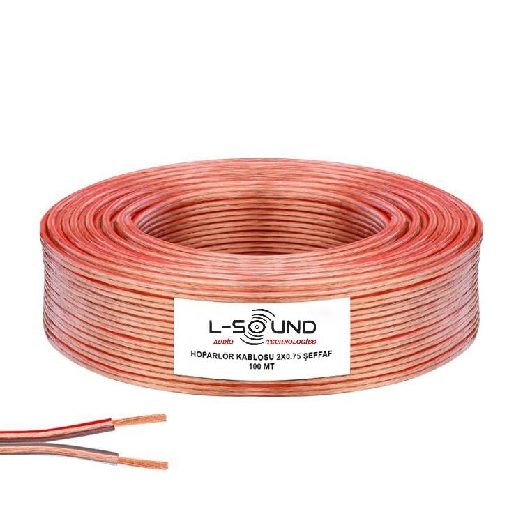 100 Metre Kaliteli 2x0.75 Kordon Yassı Şeffaf Kablo - Hoparlör Kablosu