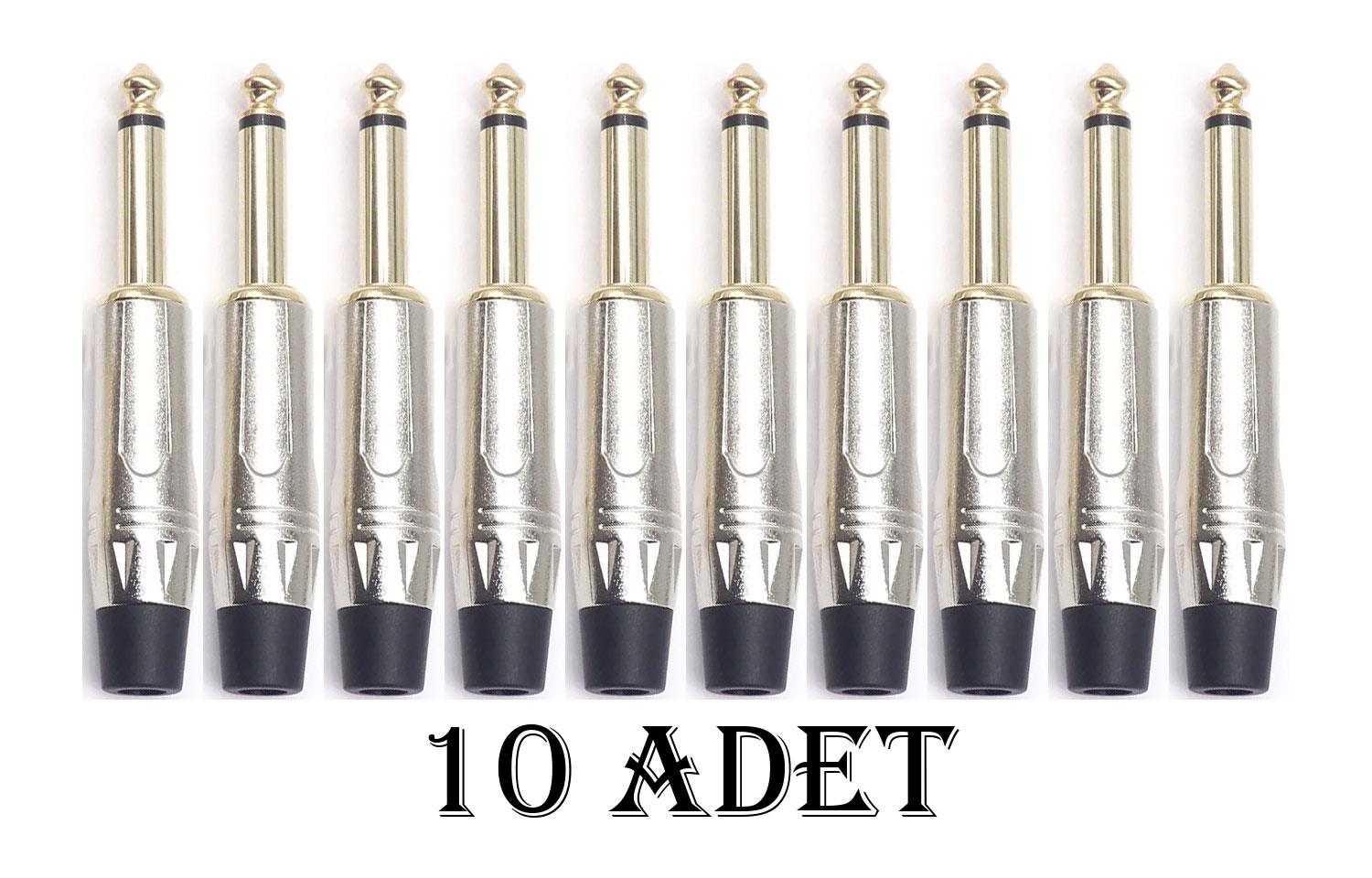 6.3 mm Mono Çivi Gitar Jak Gold - 10 ADET