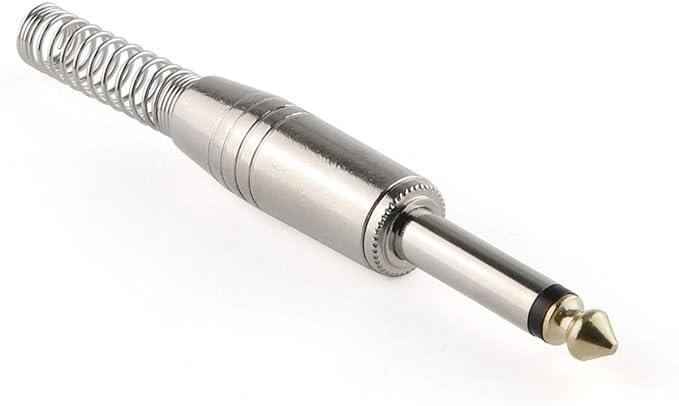 6.3 mm Mono Çivi Gitar Jak Yaylı - 25 ADET