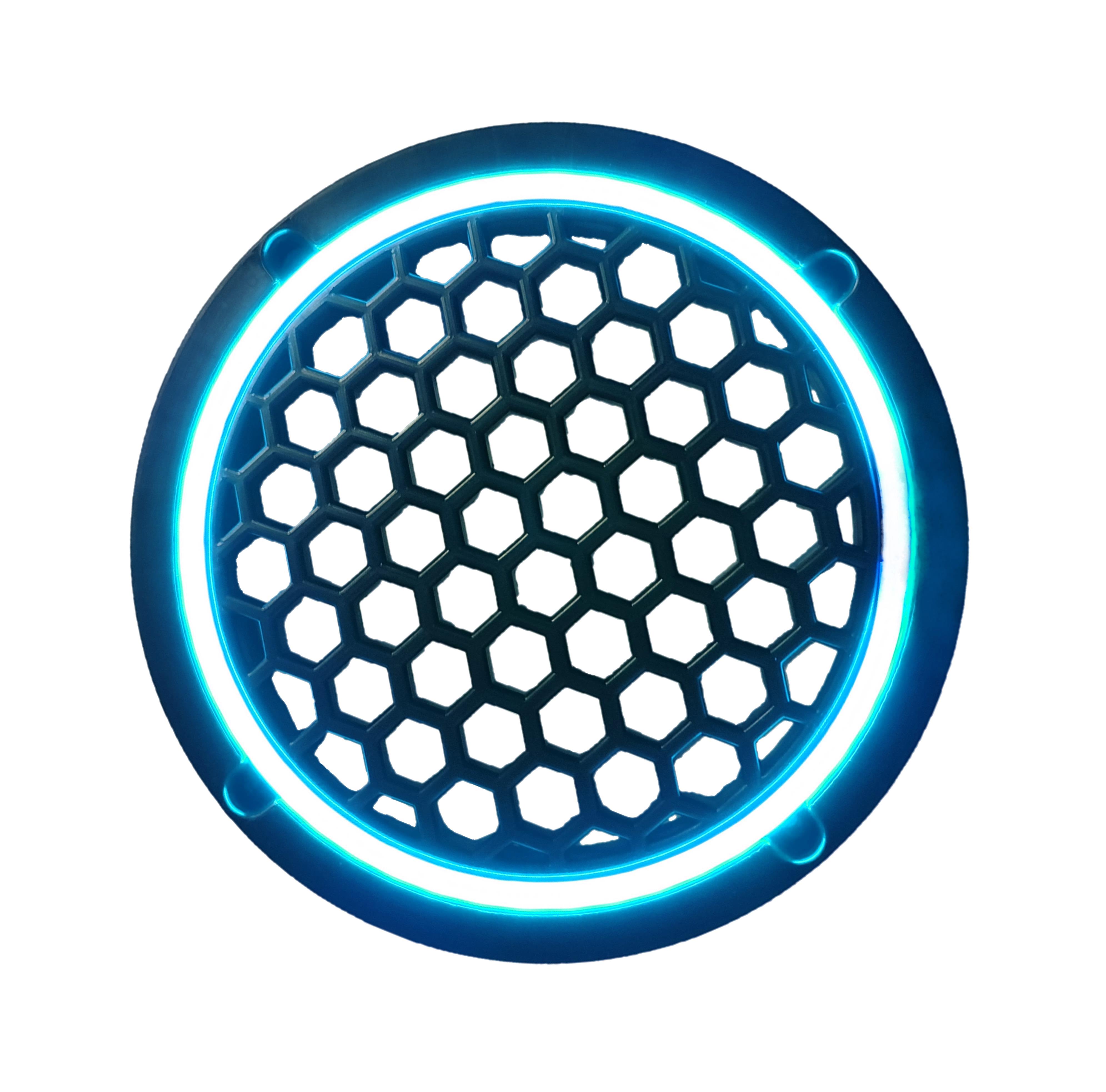 Neon Işıklı 16 cm Hoparlör ve Midrange Kapağı - 2 Adet - Turkuaz