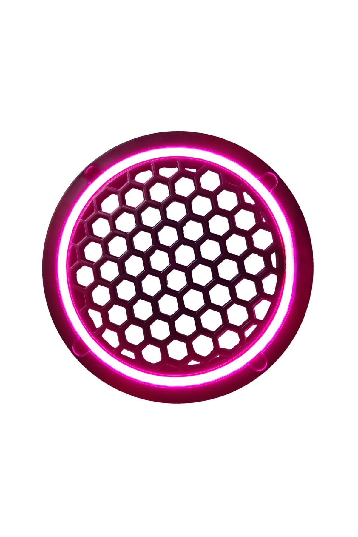 Neon Işıklı 16 cm Hoparlör ve Midrange Kapağı - 2 Adet - Pembe