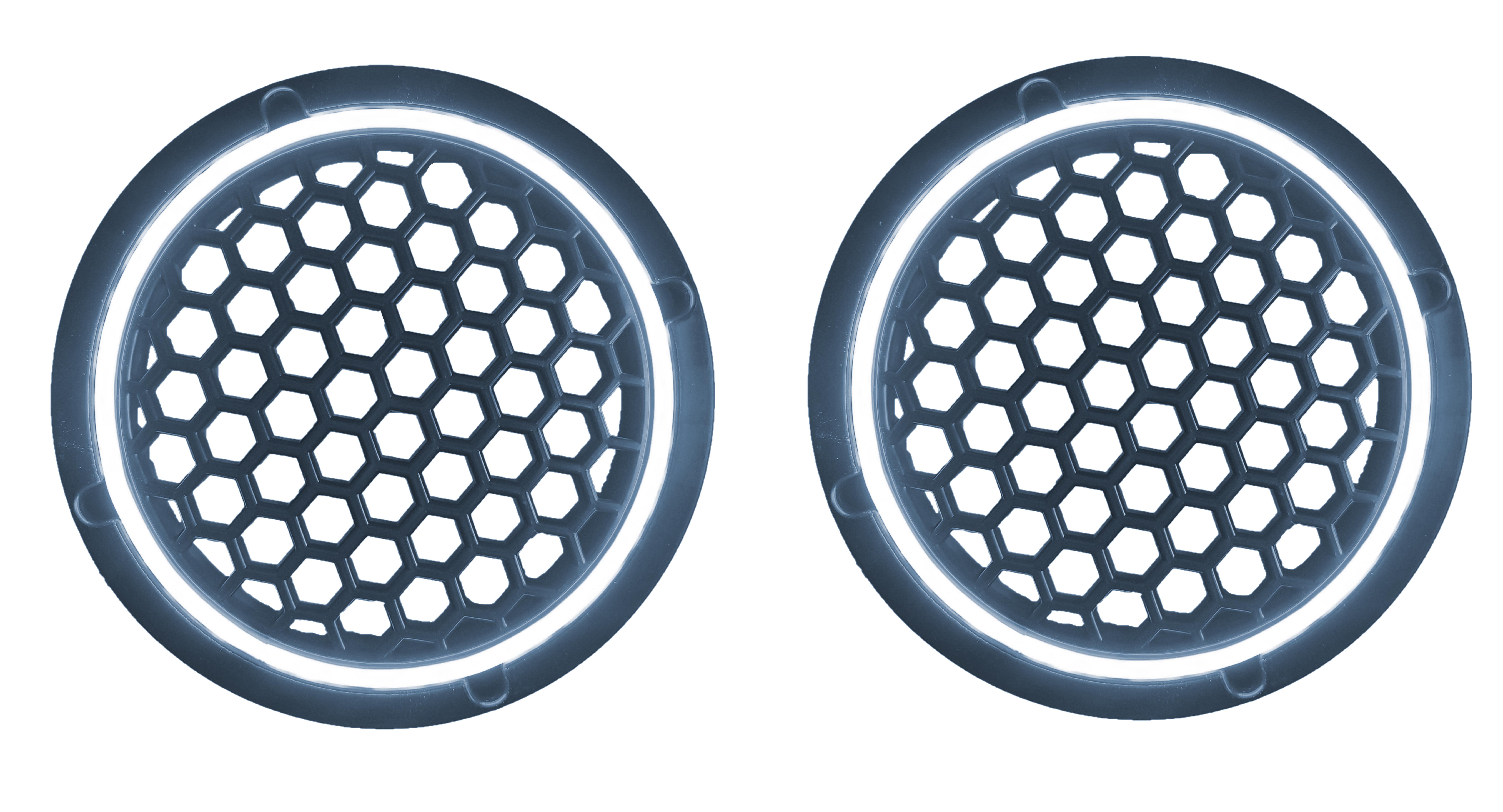 Neon Işıklı 16 cm Hoparlör ve Midrange Kapağı - 2 Adet - Beyaz