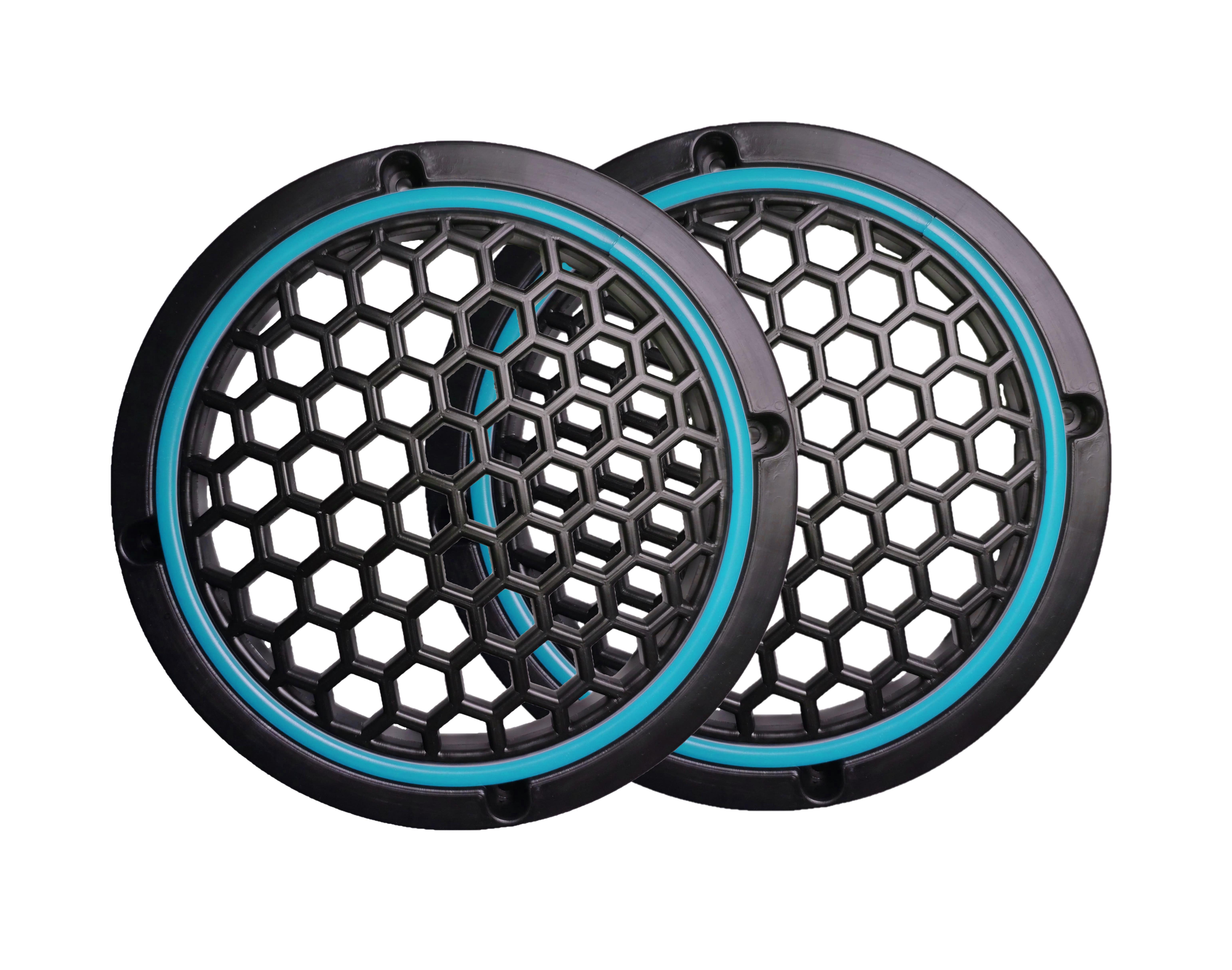 Neon Işıklı 16 cm Hoparlör ve Midrange Kapağı - 2 Adet - Turkuaz