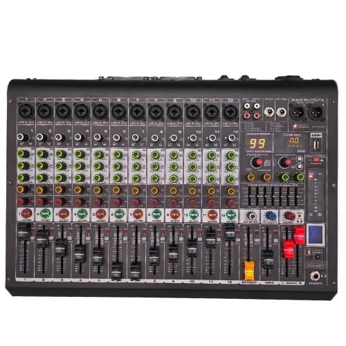 PM-12B1200 - 12 kanal 99 DSP Effect Power Mixer - 12 Mono + 1 AUX Giriş - 2x600 WATT