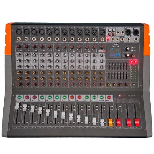 PM-12D1200 - 12 kanal 99 DSP Effect Power Mixer - 12 Mono + 2 AUX Giriş - 2x600 WATT