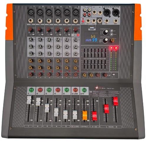 PM-6D1200 - 6 kanal 99 DSP Effect Power Mixer - 6 Mono + 2 AUX Giriş - 2x600 WATT