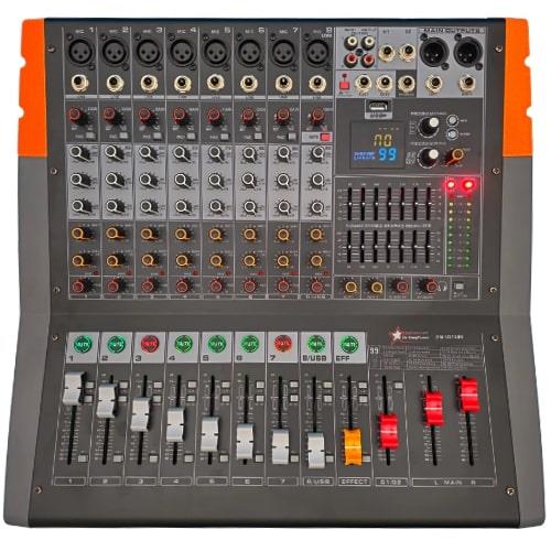 PM-8D1200 - 8 kanal 99 DSP Effect Power Mixer - 8 Mono + 2 AUX Giriş - 2x600 WATT