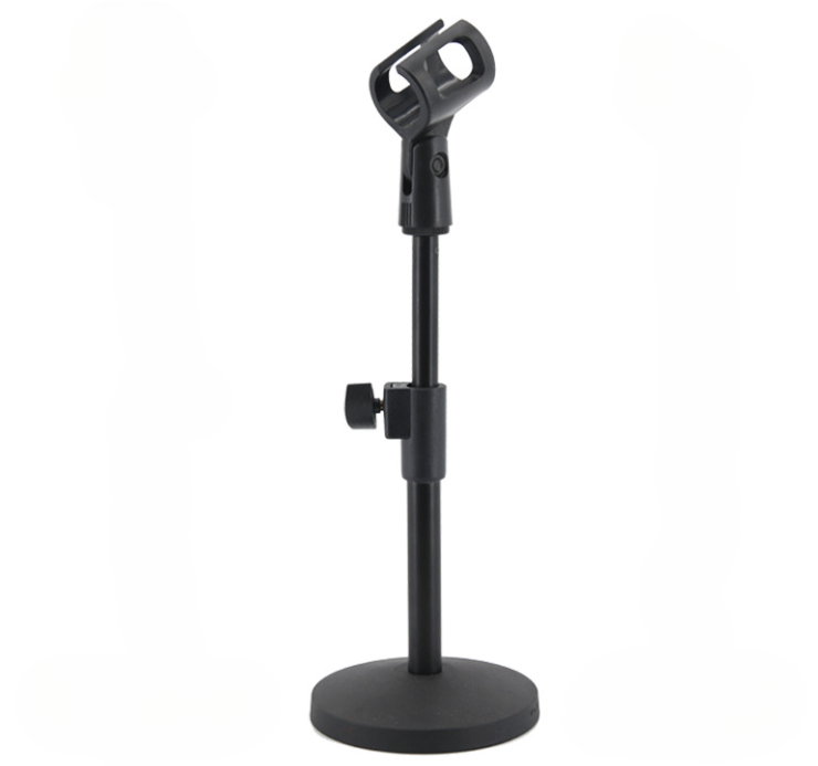 Tablalı Düz Masa Tipi Mikrofon Standı - Kısa Mikrofon Sehpası - Siyah