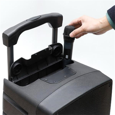 15 İnç 38 Cm Taşınabilir Profesyonel Amfili Hoparlör Kabini - 2 Mikrofonlu El+Yaka