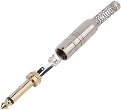 6.3 mm Mono Çivi Gitar Jak Yaylı - 50 ADET