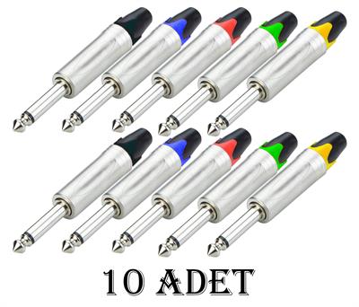 6.3 mm Mono Çivi Gitar Jak - 10 ADET