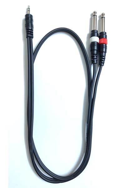Aux Ses Kablosu 1Mt - 3.5mm Den 2x6.35mm Jak Kablo