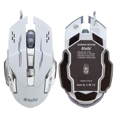 Kablolu 3600 DPI 6 Tuş Fonksyonlu Oyuncu Gaming Mouse - Beyaz