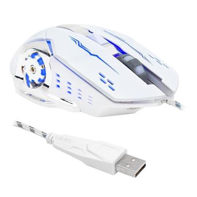 Kablolu 3600 DPI 6 Tuş Fonksyonlu Oyuncu Gaming Mouse - Beyaz