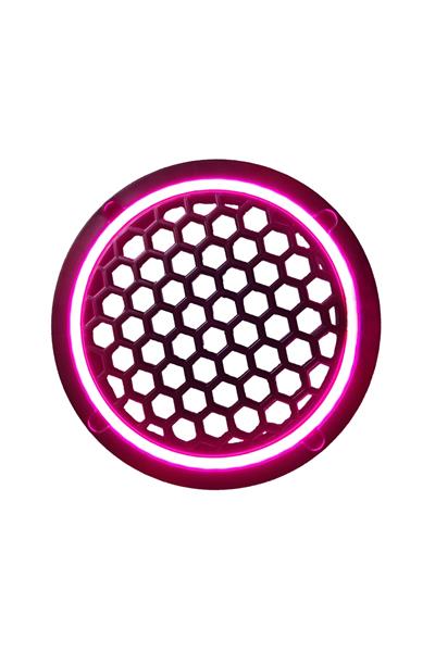 Neon Işıklı 16 cm Hoparlör ve Midrange Kapağı - 2 Adet - Pembe