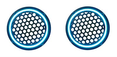 Neon Işıklı 16 cm Hoparlör ve Midrange Kapağı - 2 Adet - Turkuaz