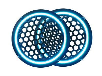 Neon Işıklı 16 cm Hoparlör ve Midrange Kapağı - 2 Adet - Turkuaz