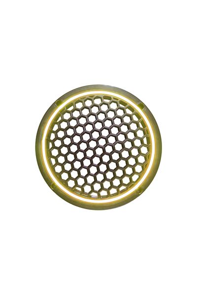 Neon Işıklı 20 cm Hoparlör ve Midrange Kapağı - 2 Adet - Amber - Gün Işığı