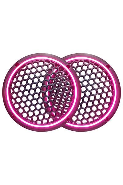 Neon Işıklı 20 cm Hoparlör ve Midrange Kapağı - 2 Adet - Pembe