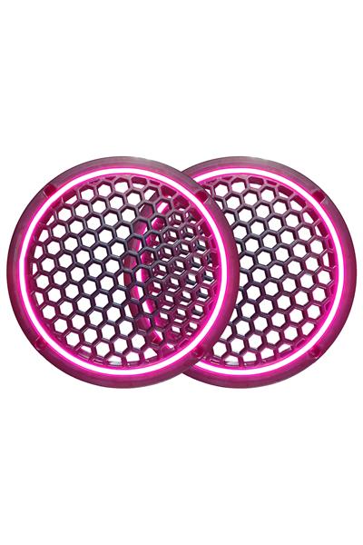Neon Işıklı 20 cm Hoparlör ve Midrange Kapağı - 2 Adet - Pembe