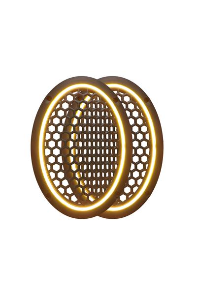 Neon Işıklı (6x9) İnç Kaliteli Plastik Hoparlör Ve Midrange Kapağı - 2 Adet - Sarı