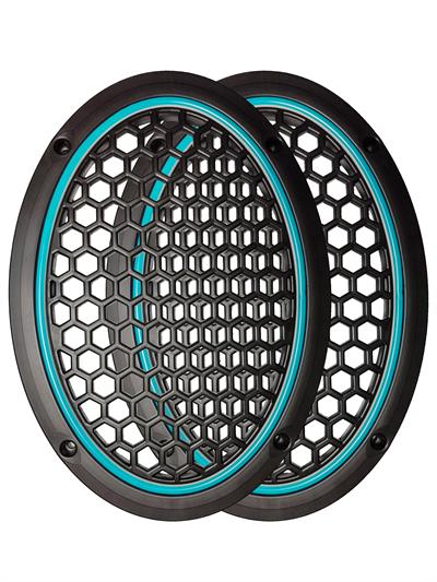 Neon Işıklı (6x9) İnç Kaliteli Plastik Hoparlör Ve Midrange Kapağı - 2 Adet - Turkuaz