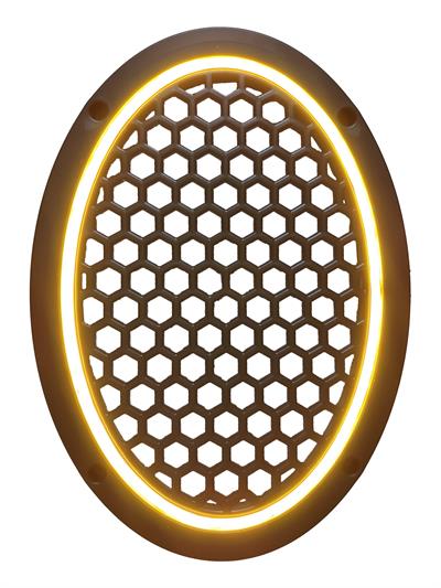 Neon Işıklı (6x9) İnç Kaliteli Plastik Hoparlör Ve Midrange Kapağı - 2 Adet - Amber - Gün Işığı