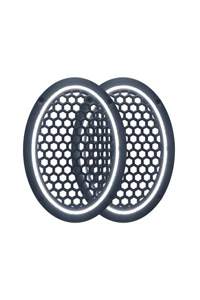 Neon Işıklı (6x9) İnç Kaliteli Plastik Hoparlör Ve Midrange Kapağı - 2 Adet - Beyaz