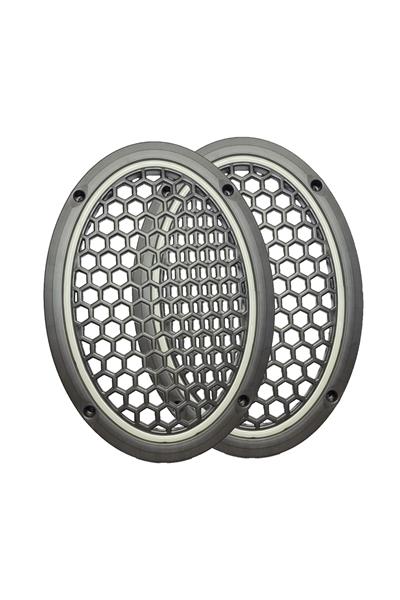 Neon Işıklı (6x9) İnç Kaliteli Plastik Hoparlör Ve Midrange Kapağı - 2 Adet - Beyaz