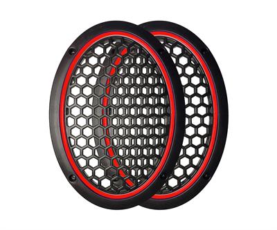 Neon Işıklı (6x9) İnç Kaliteli Plastik Hoparlör Ve Midrange Kapağı - 2 Adet - Kırmızı