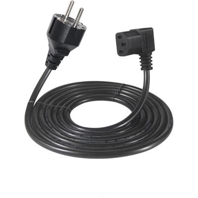 Power Güç Kablosu 90° Derece L Tipi Sol Açılı - 2 Mt - Orjinal Bakır - 3x1.0mm²