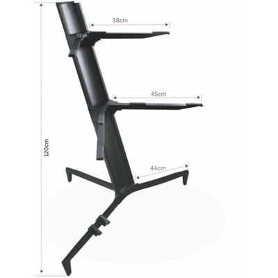 Profesyonel Spider Org Klavye Standı - Siyah Robot Org Sehpası Çift Katlı Çanta Hediyeli