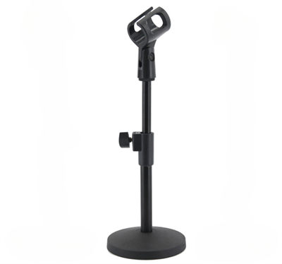 Tablalı Düz Masa Tipi Mikrofon Standı - Kısa Mikrofon Sehpası - Siyah