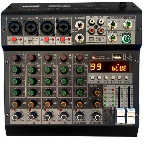 M6C - 6 kanal 99 DSP Effect Deck Mixer - 4 Mono 1 Stereo Giriş