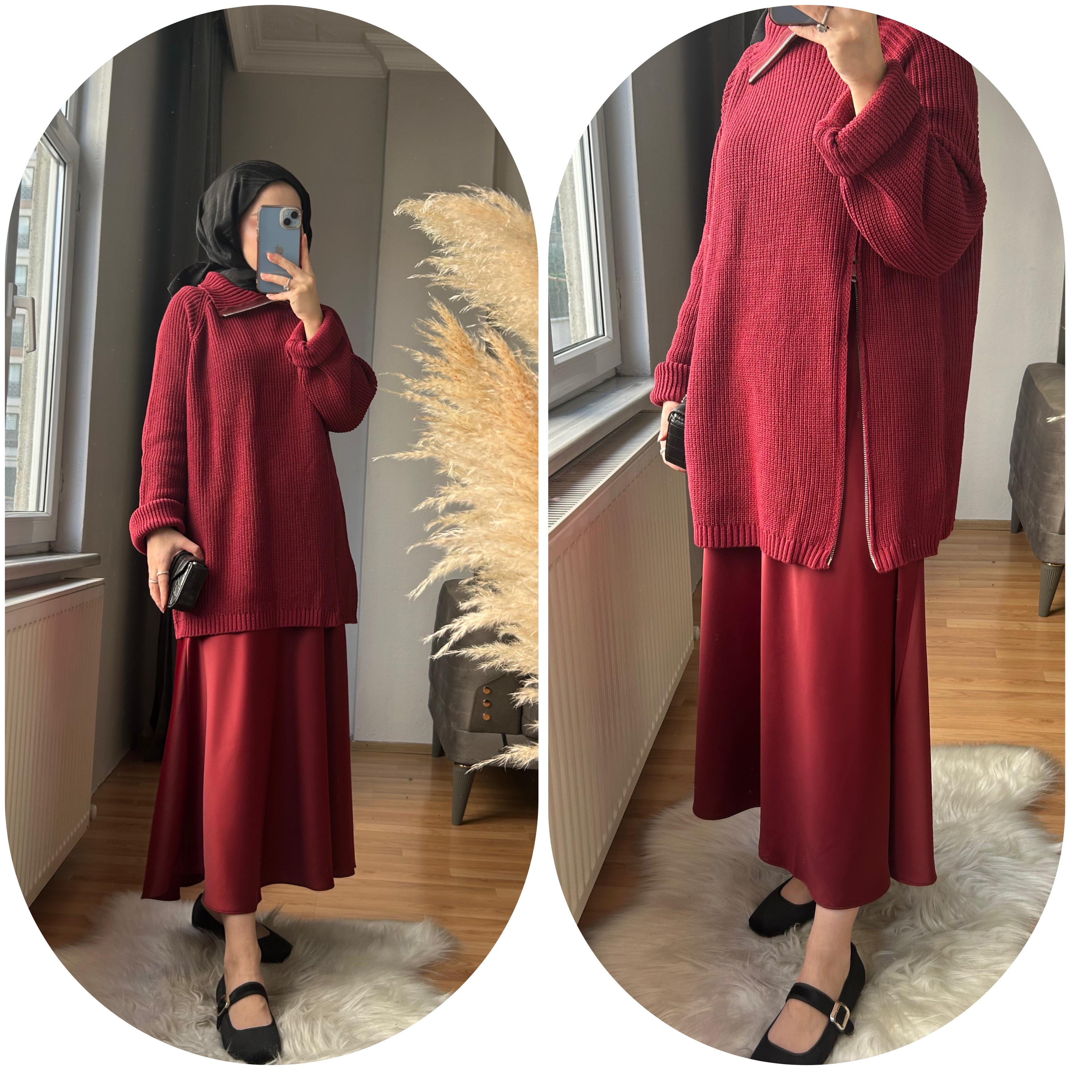 Saten Etek Bordo 