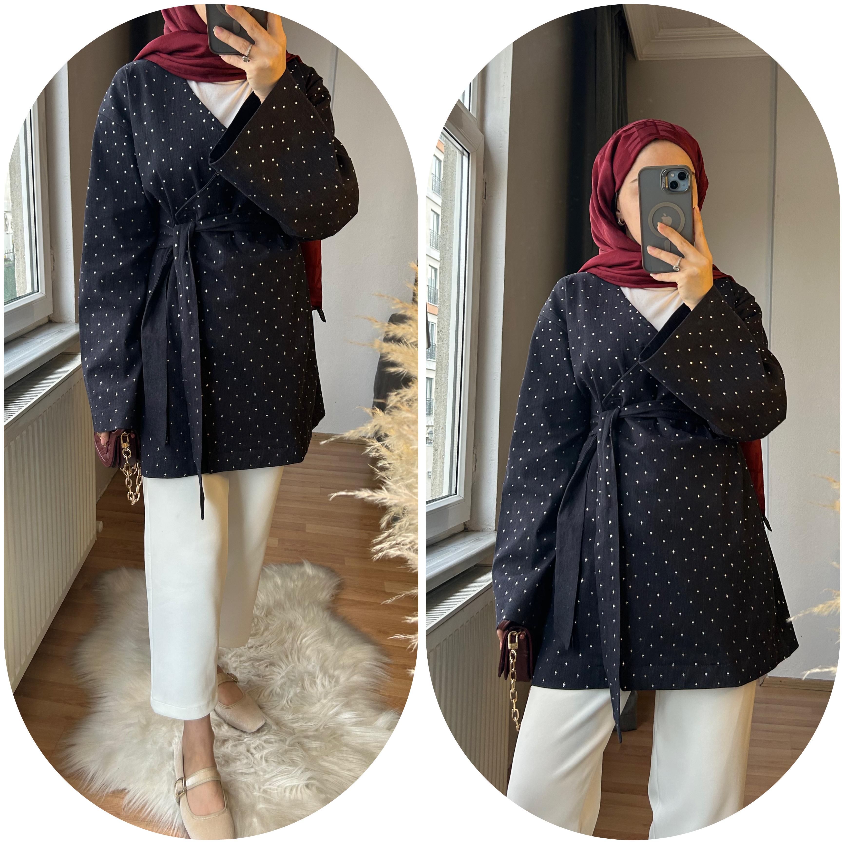Pırıltılı Kimono Ceket 