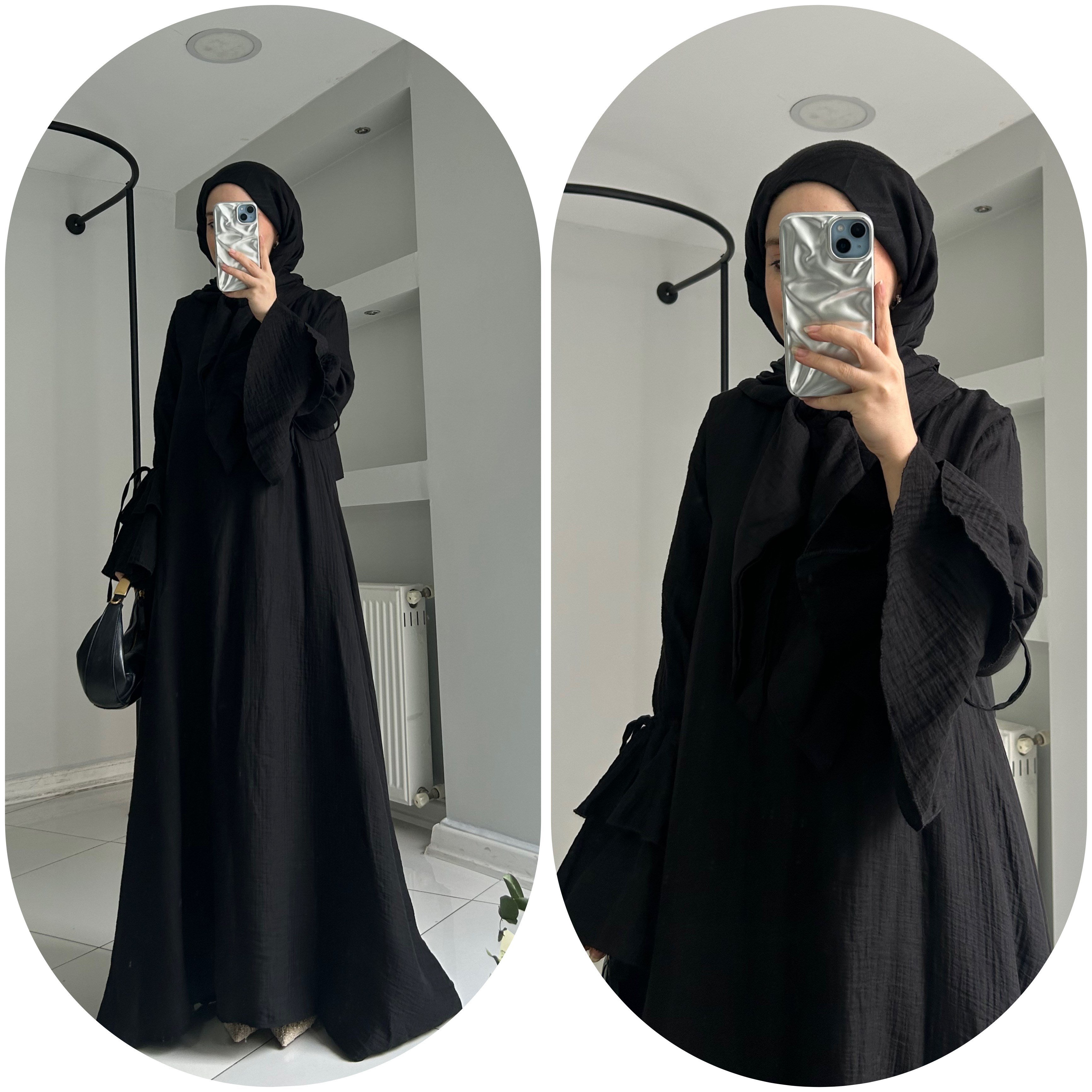 Zambak•Müslin Elbise Siyah 
