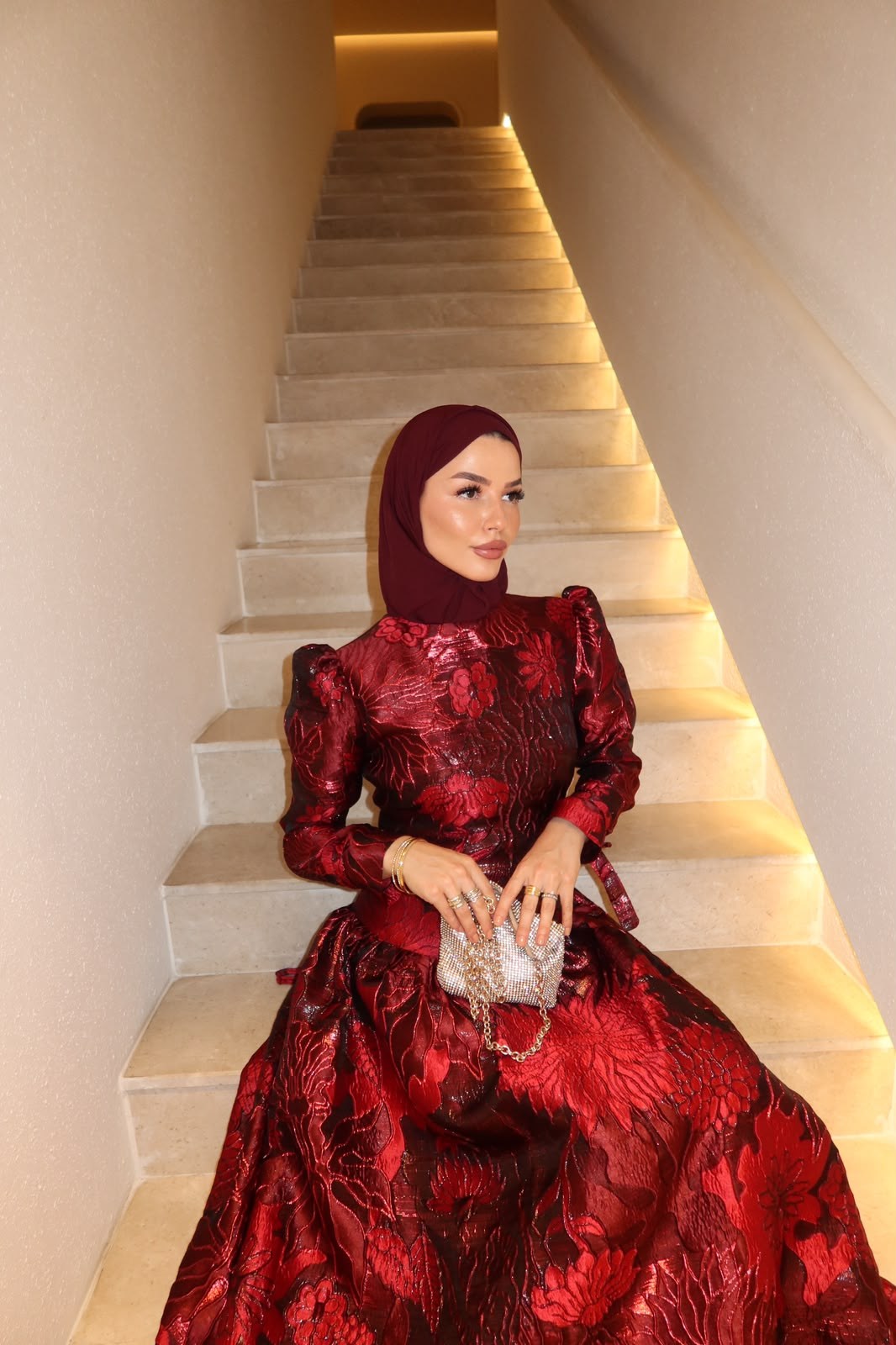 Bordo Rose Elbise