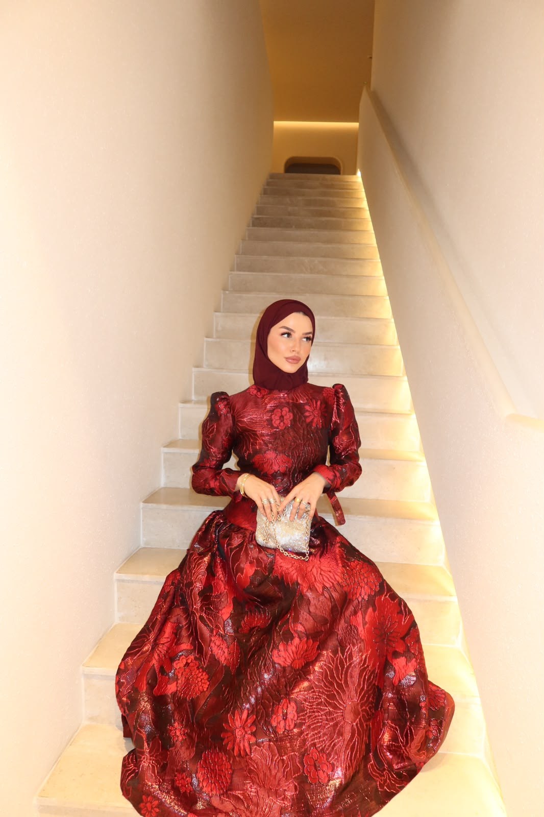 Bordo Rose Elbise