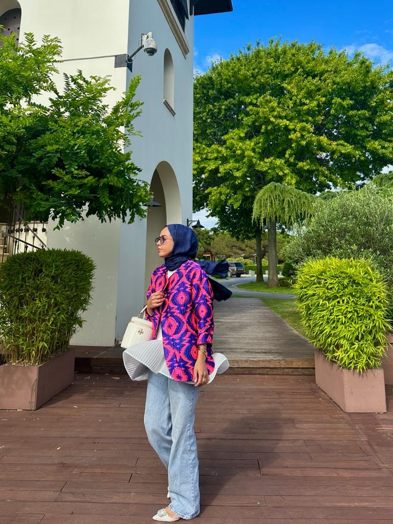 Colorful İpek Kapitone Ceket Morcivert