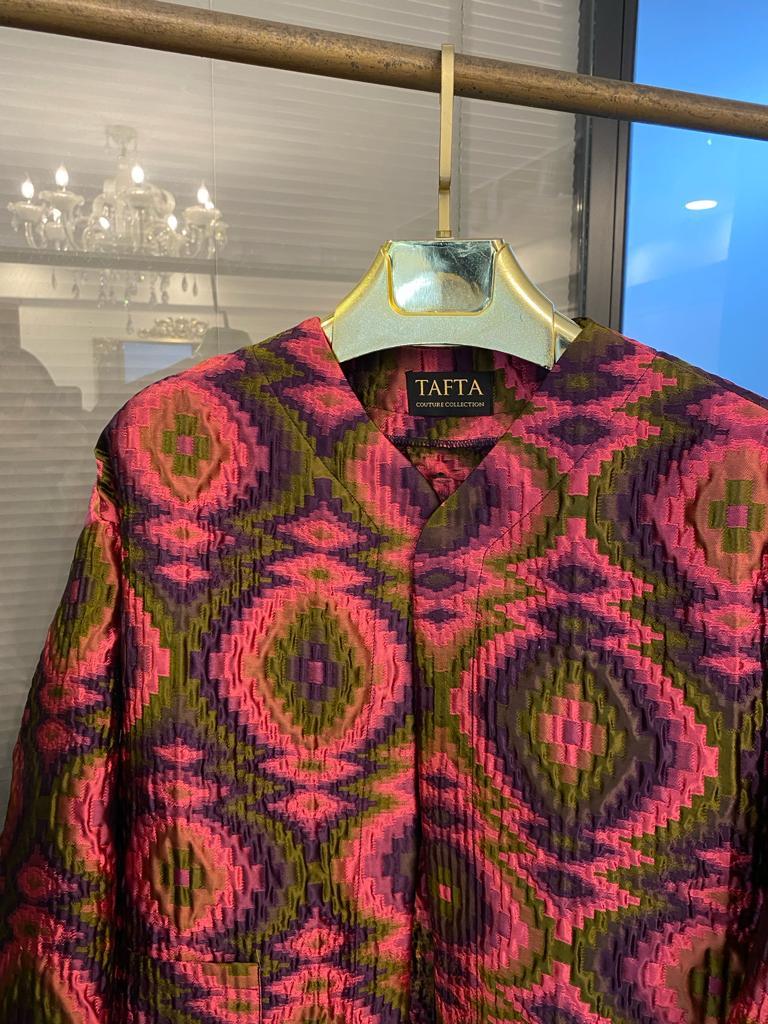 Colorful İpek Kapitone Ceket Pembe
