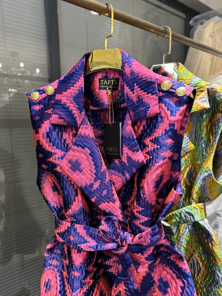 Colorful İpek Kapitone Yelek Morcivert