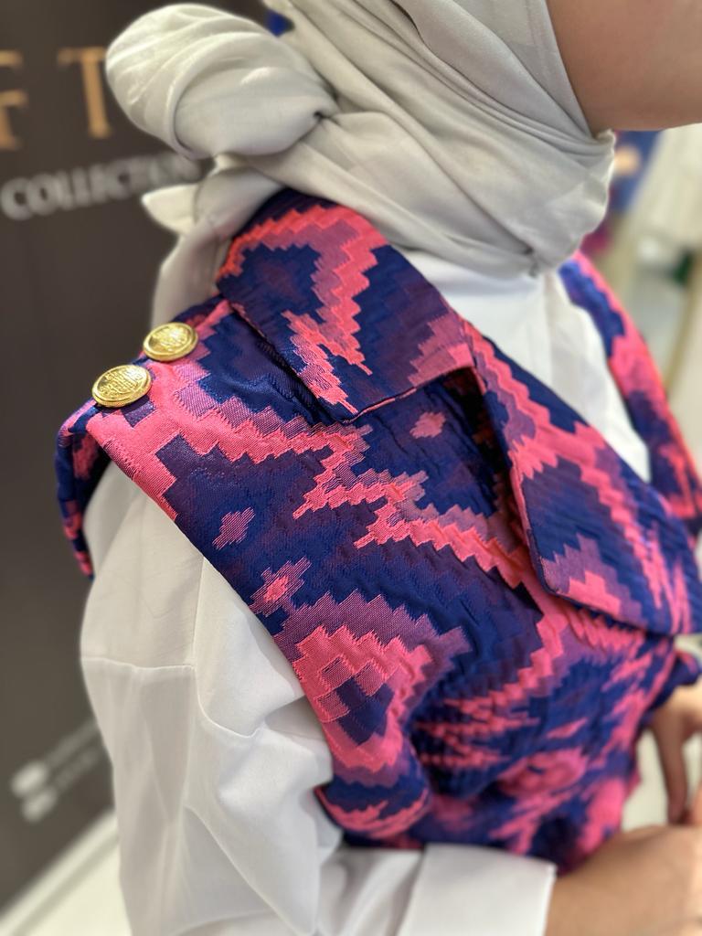 Colorful İpek Kapitone Yelek Morcivert