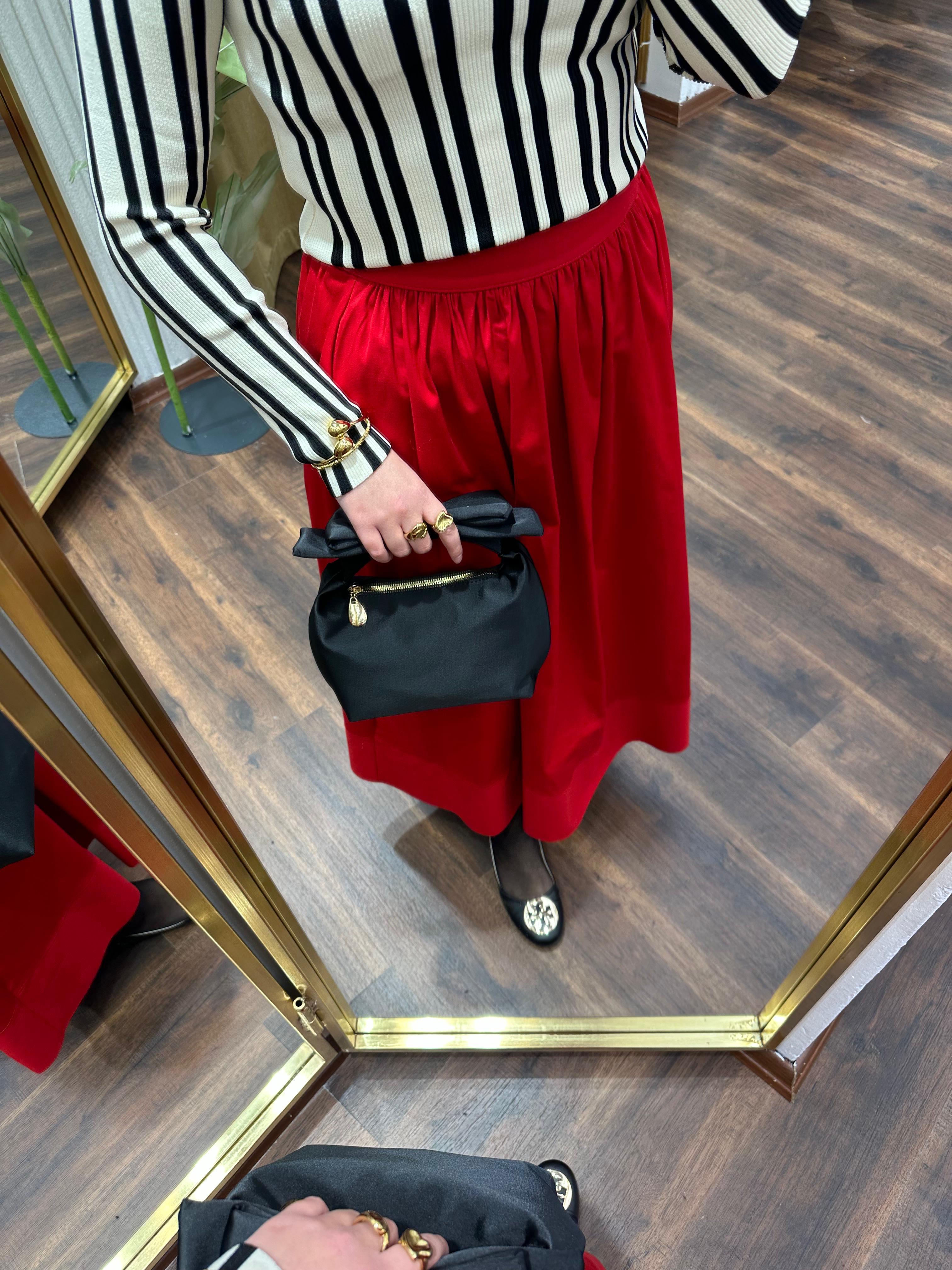 Kırmızı Gabardin Etek