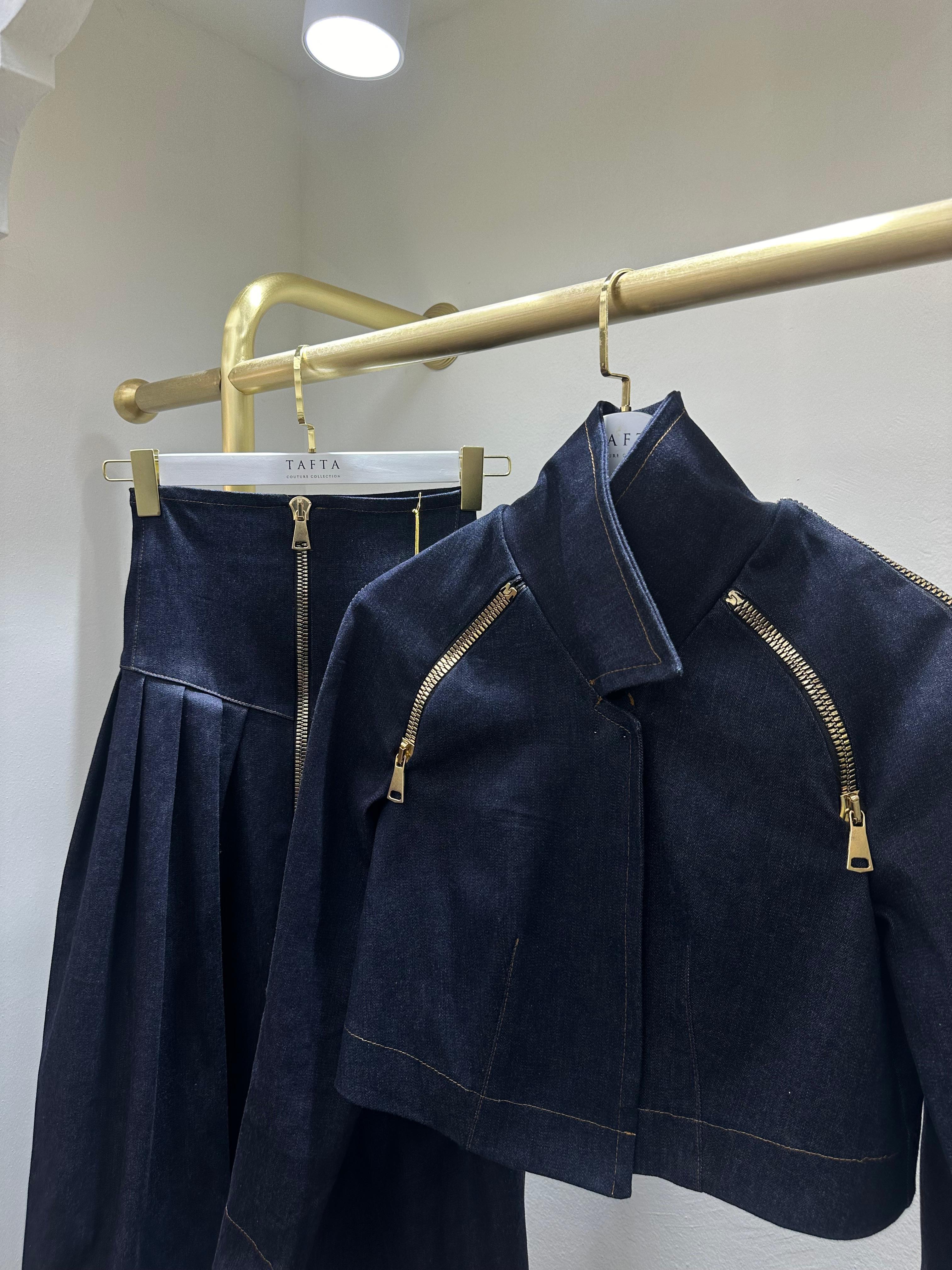 Midnight Gold Denim Ceket