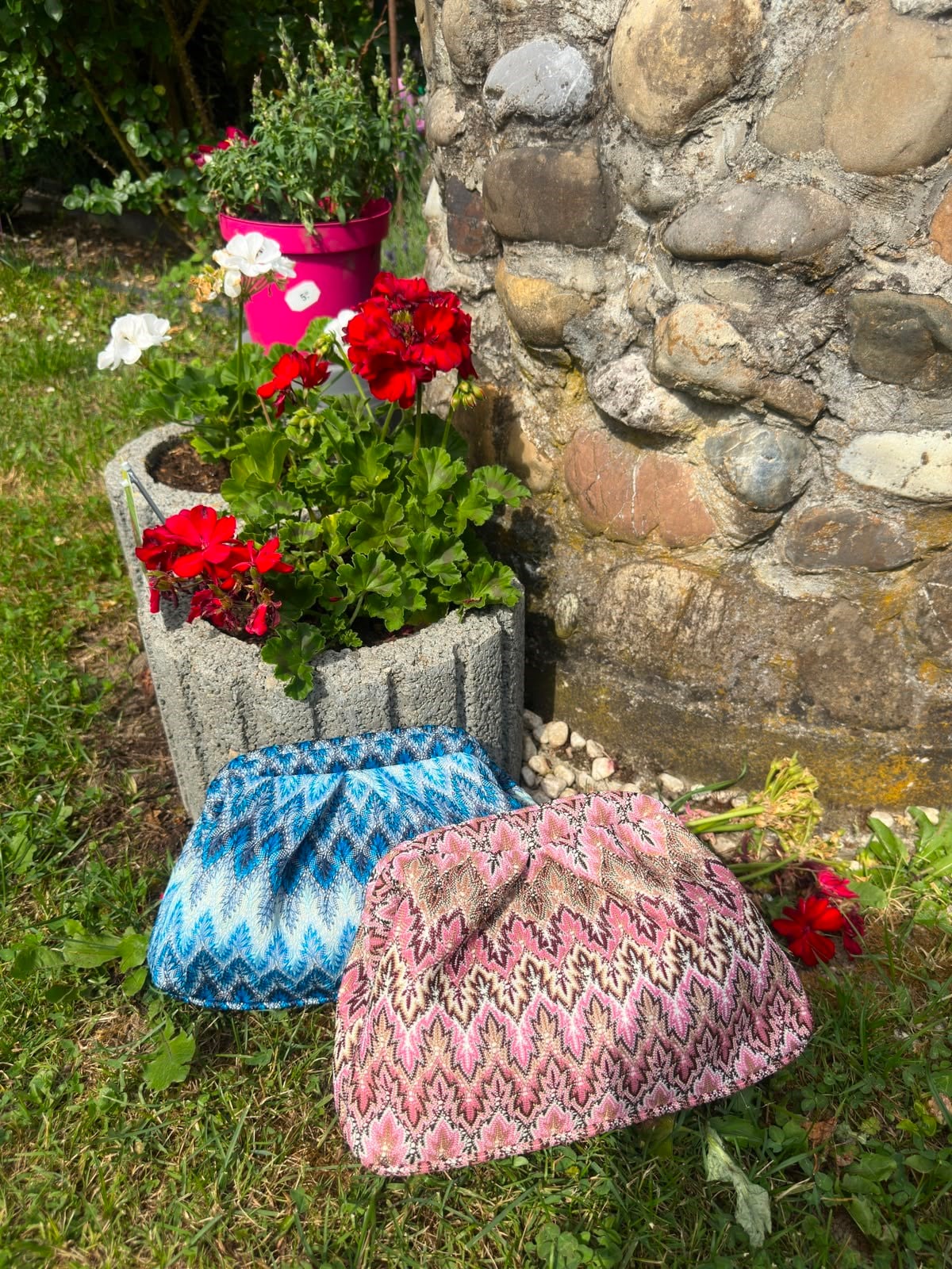 Pembe Etnik Desen Clutch Çanta