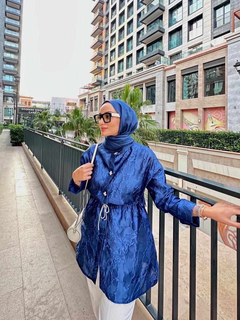 Perla Bluz Gece Mavisi